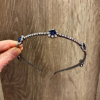 Royal Sapphire Tiara Crown in Blue and Silver | Royalty Crown Party or Bridal Hair Accessory by The Bullish Store