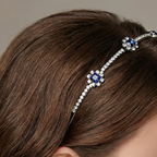Royal Sapphire Tiara Crown in Blue and Silver | Royalty Crown Party or Bridal Hair Accessory by The Bullish Store
