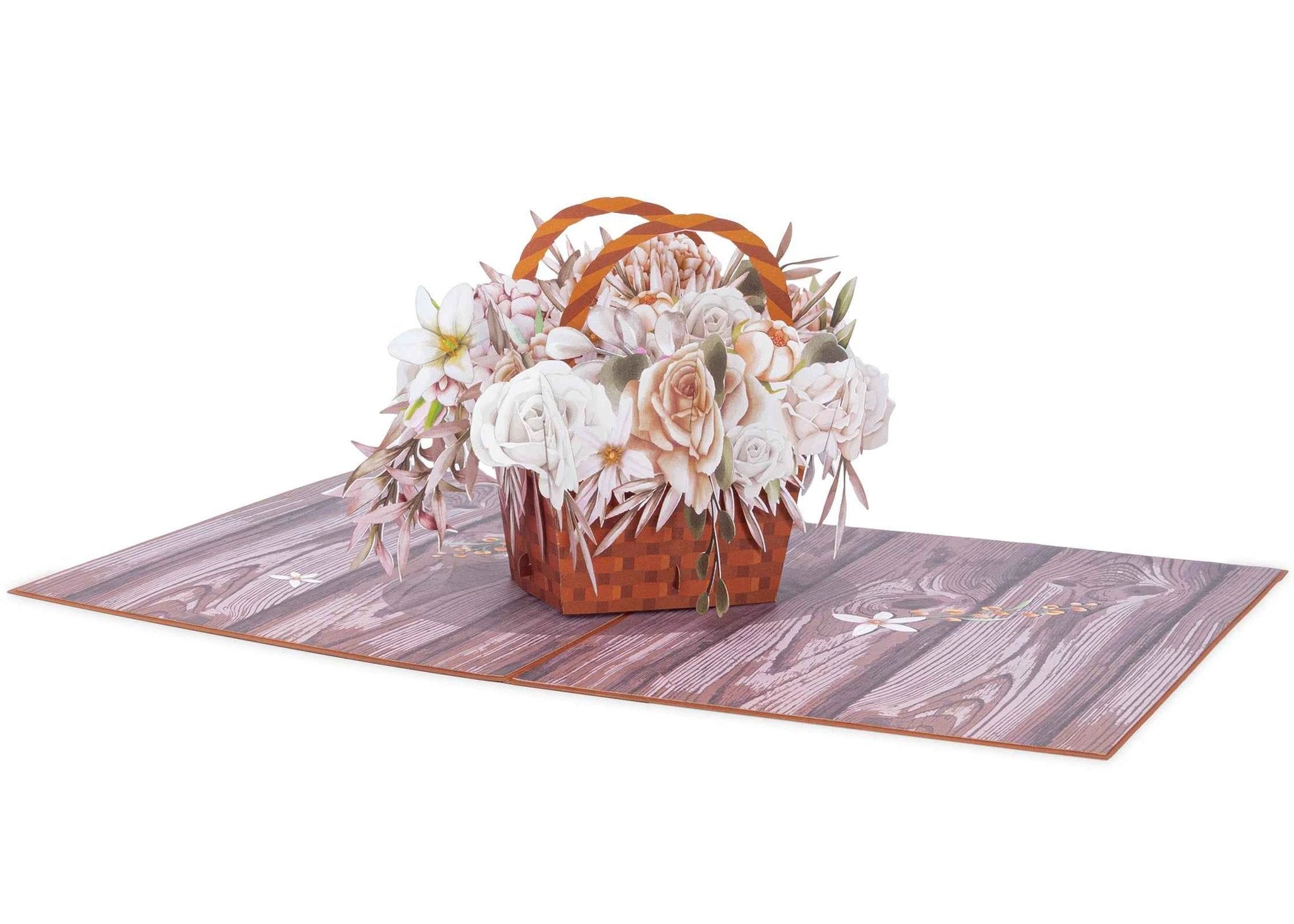 Rustic Flower Basket Pop Up Card by Paper Love