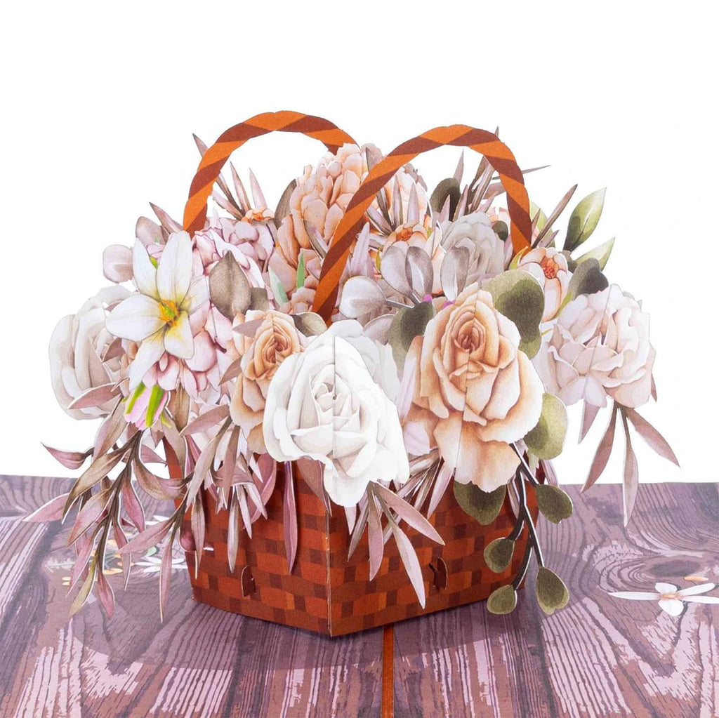 Rustic Flower Basket Pop Up Card by Paper Love