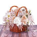 Rustic Flower Basket Pop Up Card by Paper Love