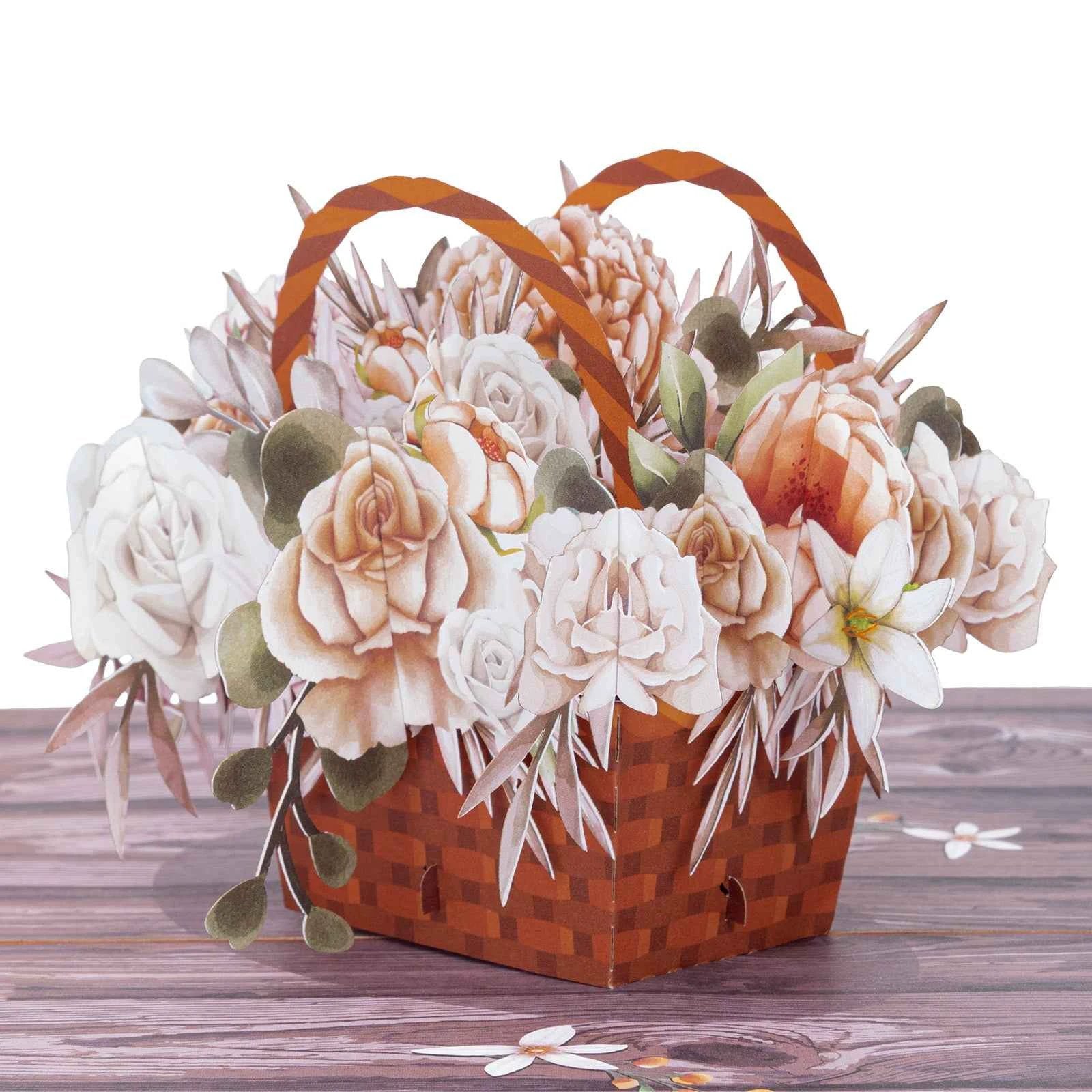Rustic Flower Basket Pop Up Card by Paper Love