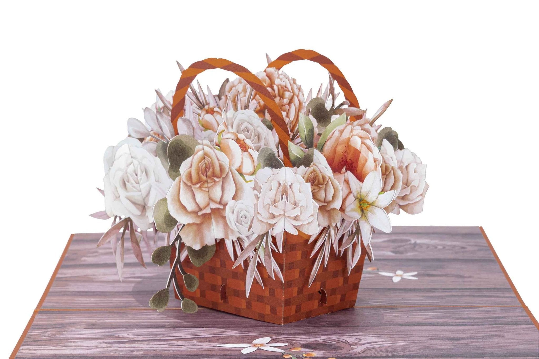 Rustic Flower Basket Pop Up Card by Paper Love