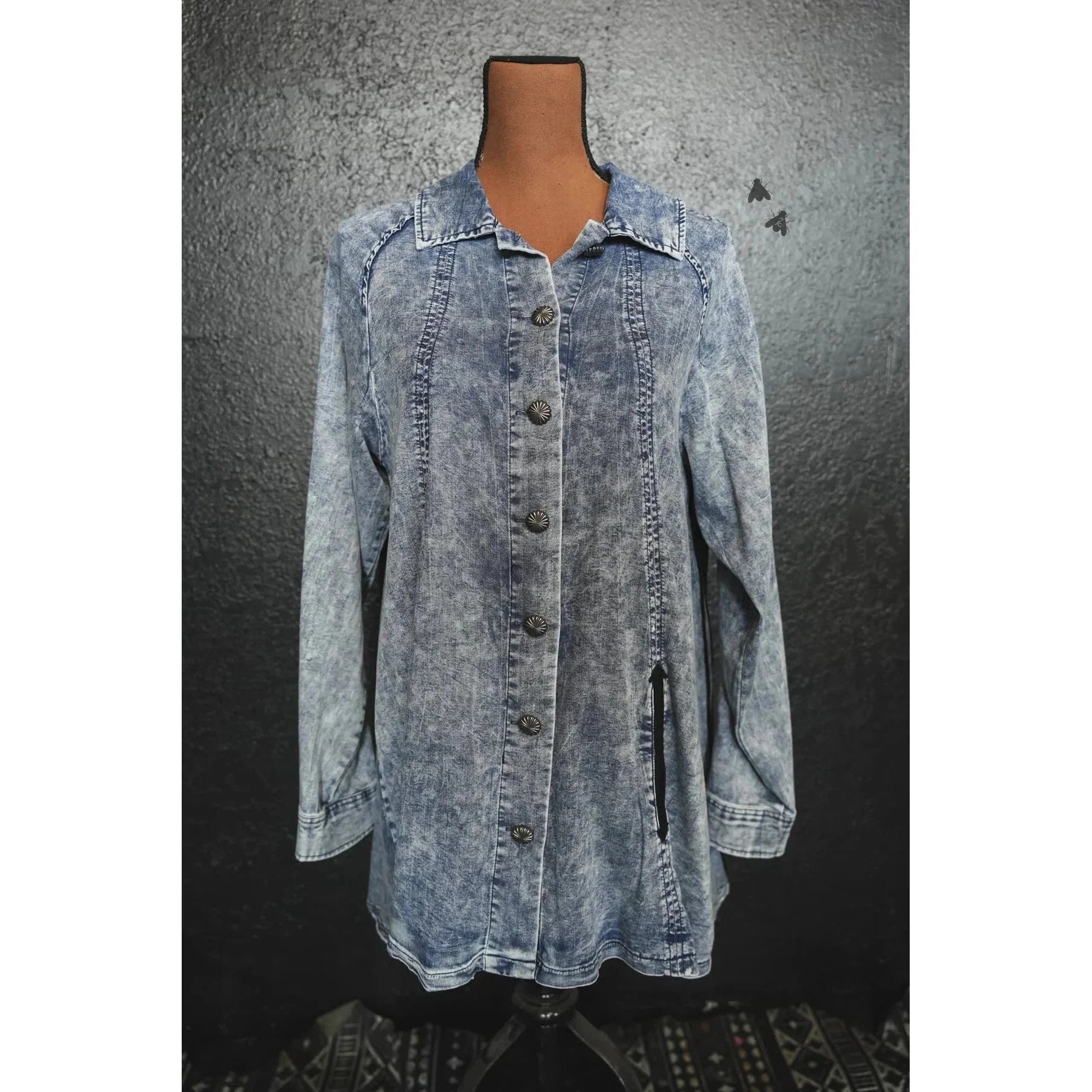 S-2X Hidalgo Falls Denim Jacket with Fringe Details by The Bullish Store