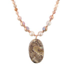 Jasper Slab in Pink Necklace by Barse Jewelry