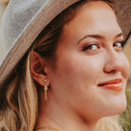 Hamsa Dangle Stud Earrings - Gold or Silver by Salt Sparkle Shalom