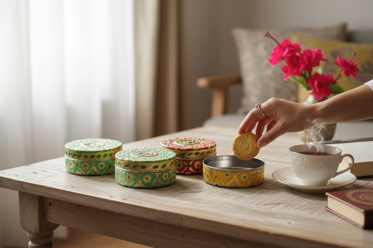Minakari Thali / Minakari Stainless Steel Box - Housewarming Gift/Hostess Gift