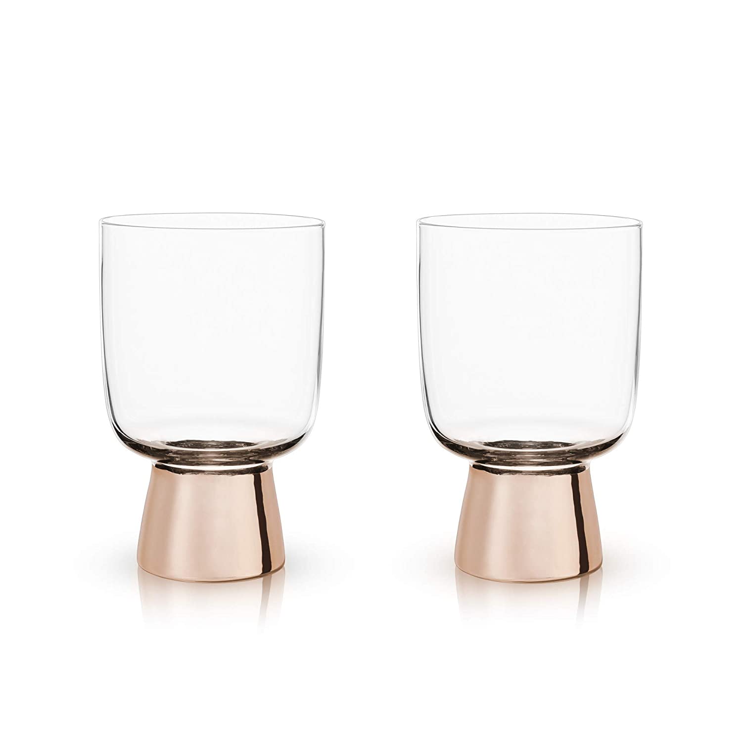 SET OF 12: Raye Copper Footed Cocktail Tumblers in Gift Box