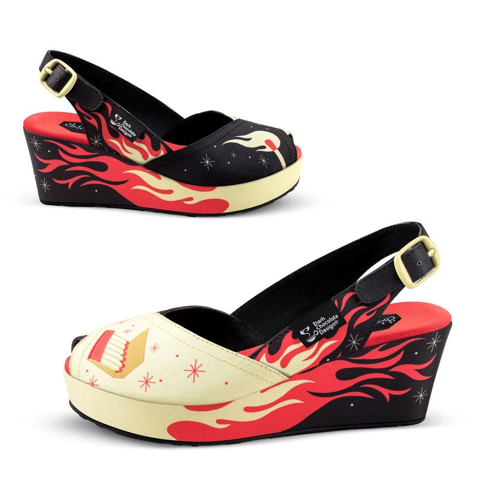 Chocolaticas® She's On Fire Women's Sandal by Hot Chocolate Design