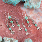 Floral Chandelier Blue Turquoise and Sterling Silver Earrings by Barse Jewelry