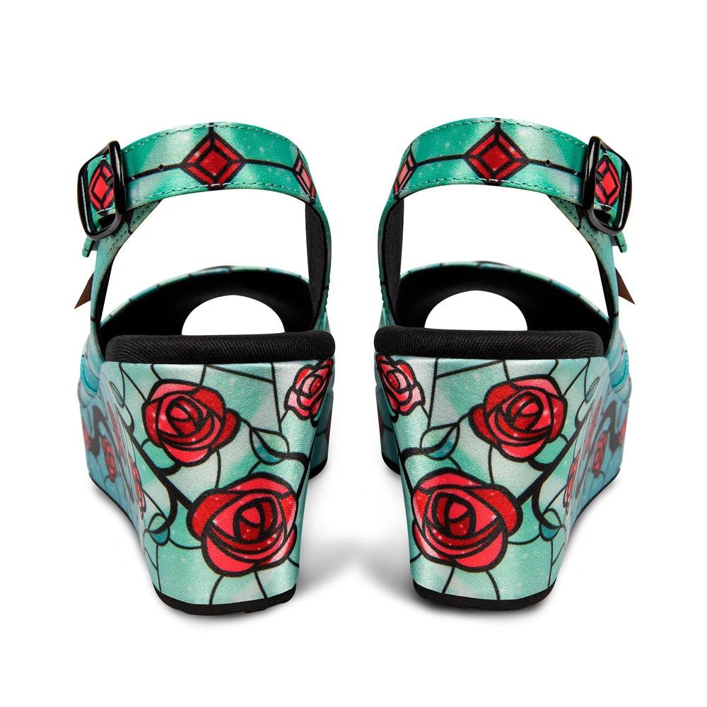 Chocolaticas® Stained Roses Women's Sandal by Hot Chocolate Design