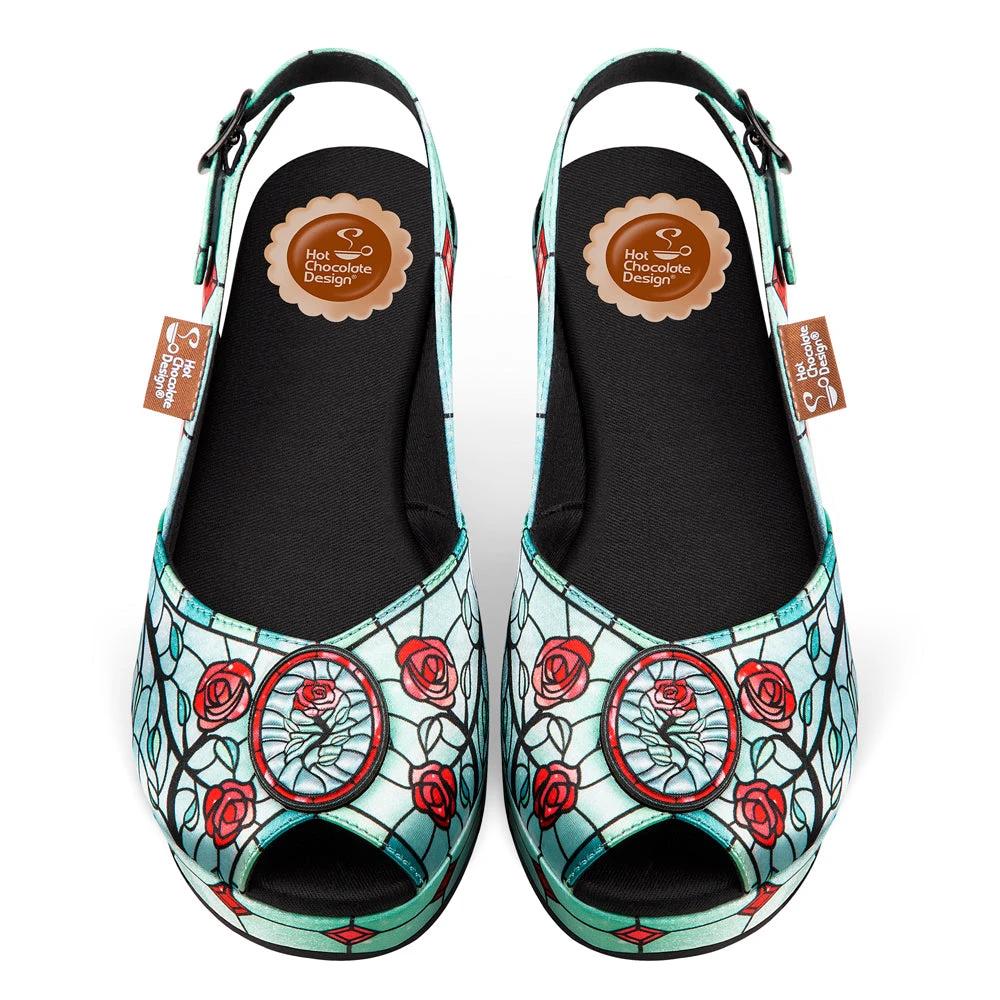 Chocolaticas® Stained Roses Women's Sandal by Hot Chocolate Design