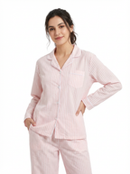 Womens 100% Cotton Poplin Pajama Set