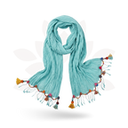 Cotton Pom Pom Sustainably Made Scarf - Thailand