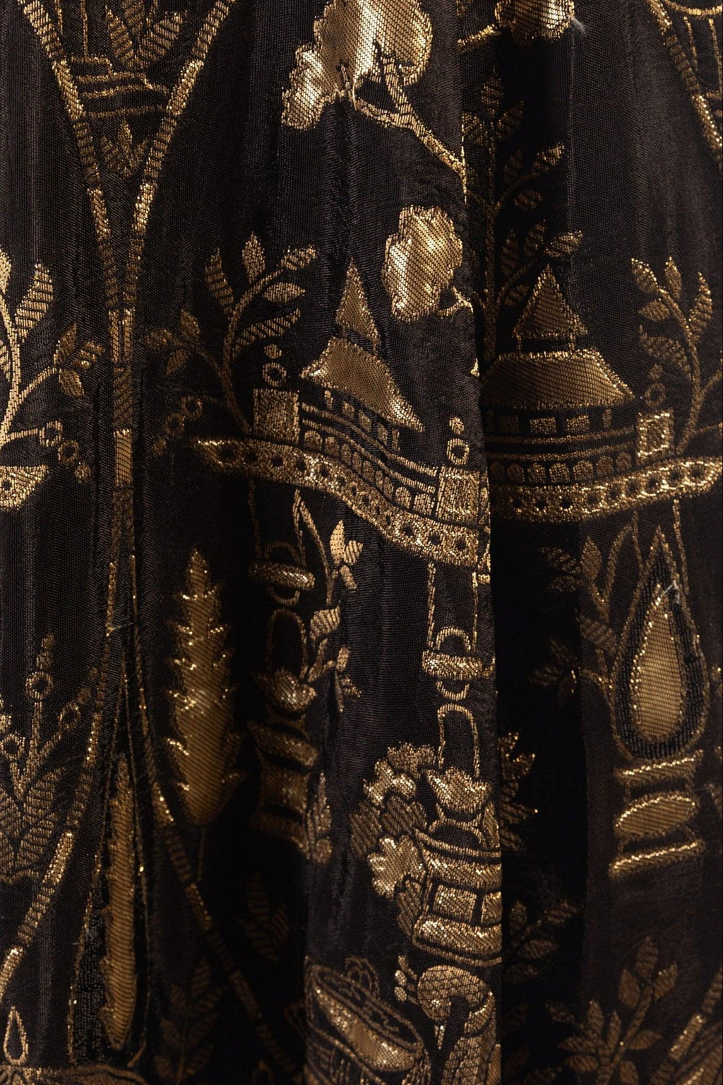 Sablora Black Midi Dress with Hand Embroidered Neckline