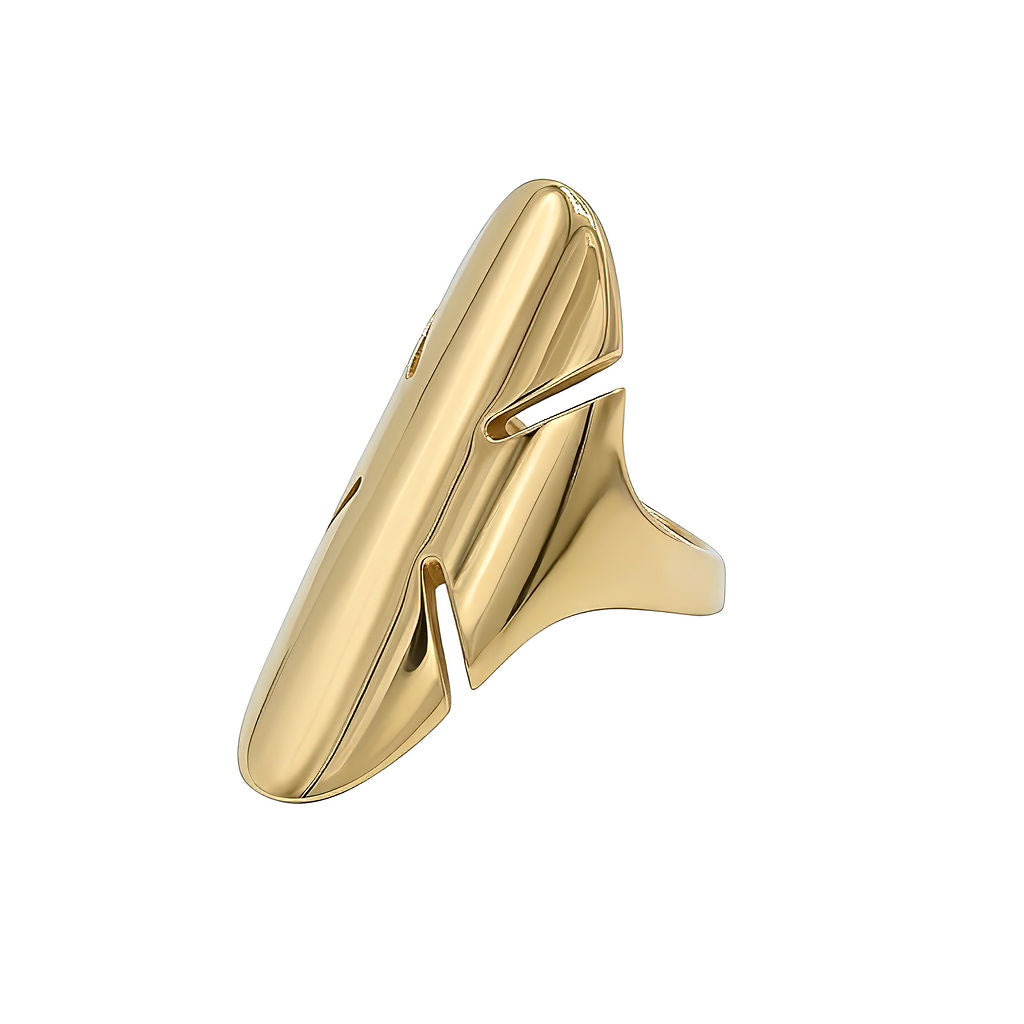 Sahara Leaf-Shaped Brass Ring for Women