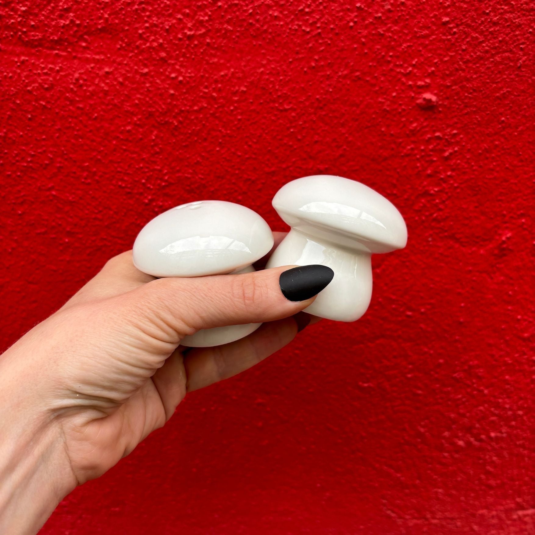 Salt And Pepper Mushroom Shakers Set | Cottagecore | Minimalist White