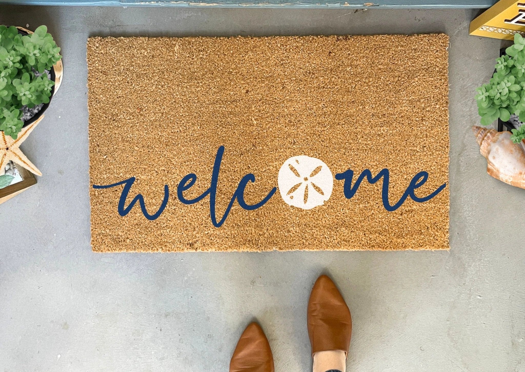 Sand Dollar Beach Doormat by Nickel Designs Custom Doormats
