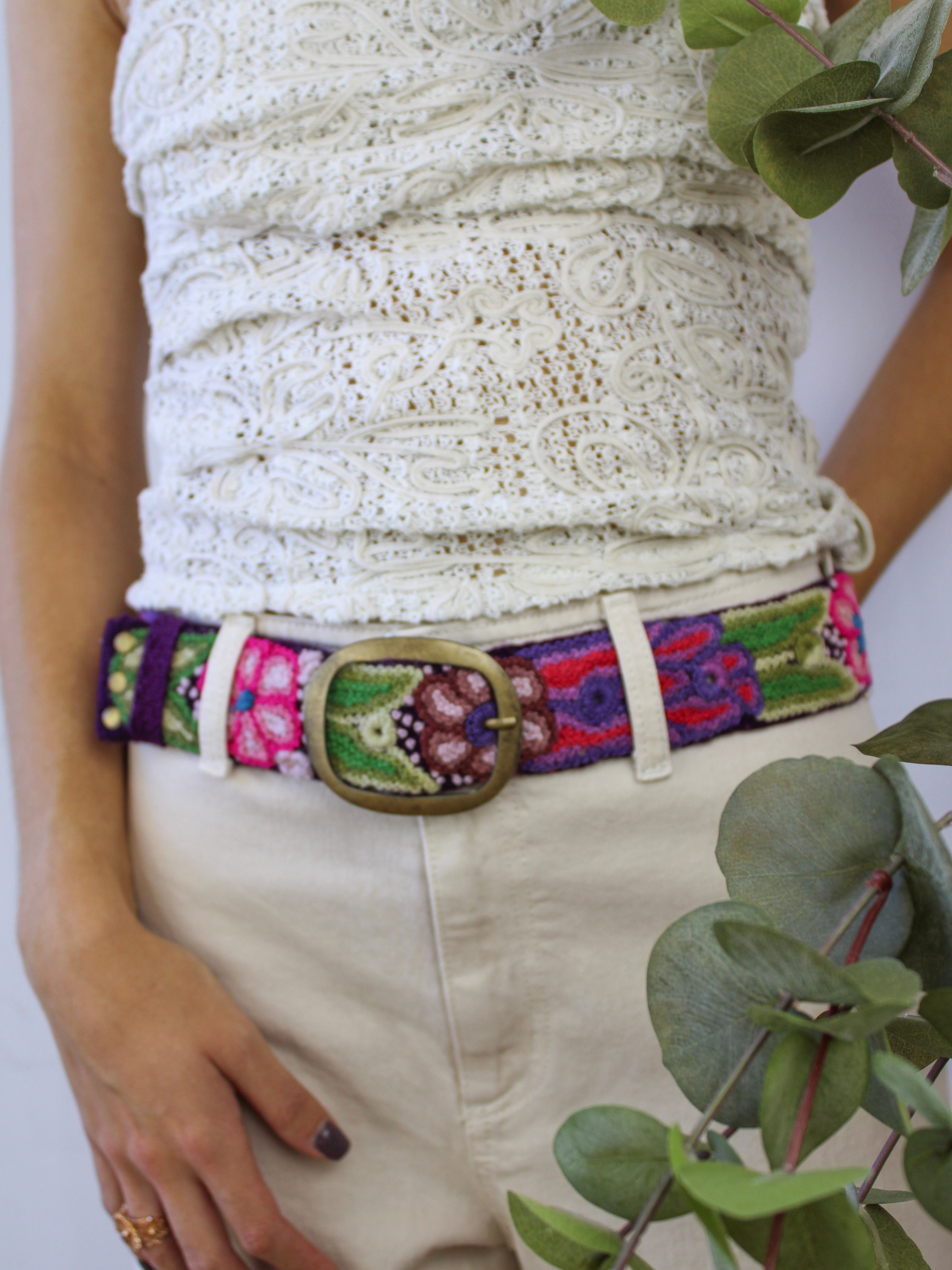 Sangria Embroidered Belt