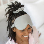 Giftable Gray Goodnight Gorgeous Satin Sleep Set [Includes Pillowcase, Sleep Mask + Scrunchie]