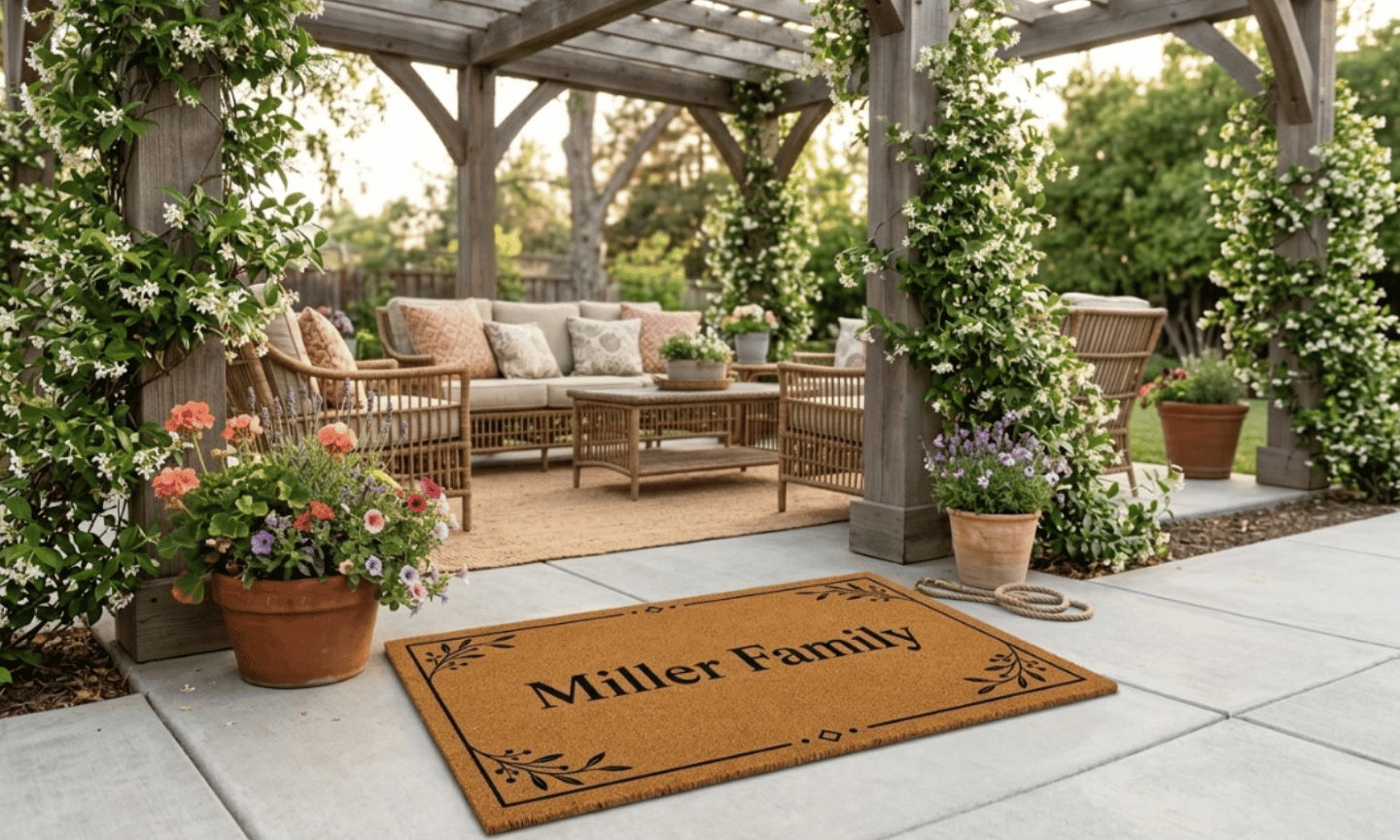Scandinavian Border Personalized Coir Mat