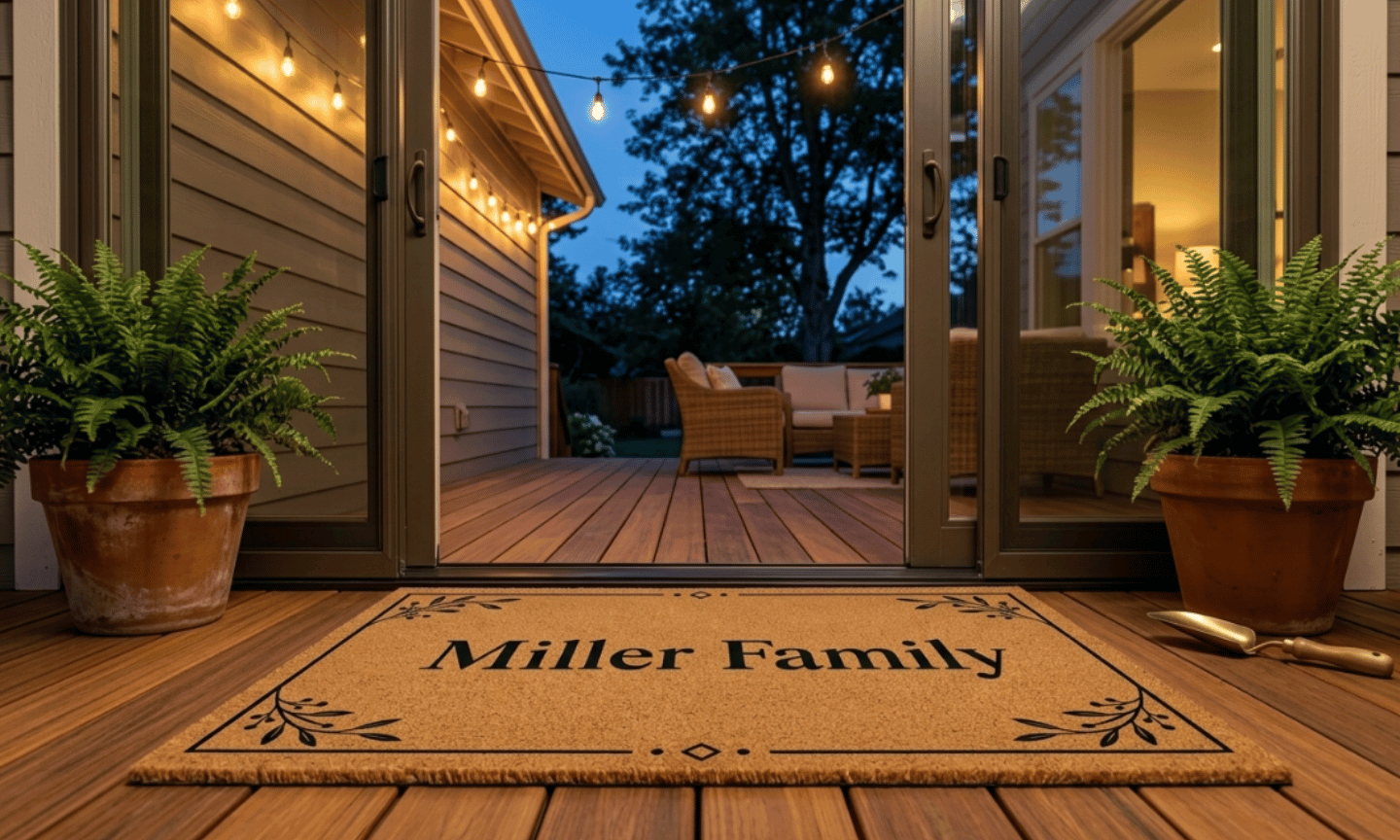 Scandinavian Border Personalized Coir Mat