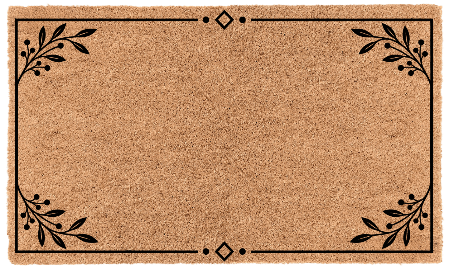 Scandinavian Border Personalized Coir Mat