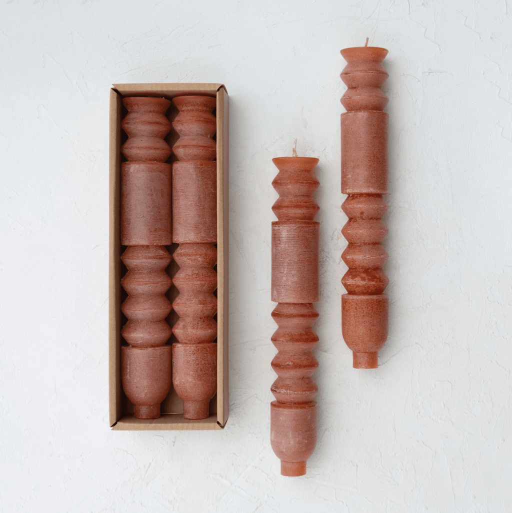 Unscented Totem Taper Candles in Box, Set of 2