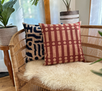 Navy Blue + Rosy Beige Bogo Marks Pillow Cover