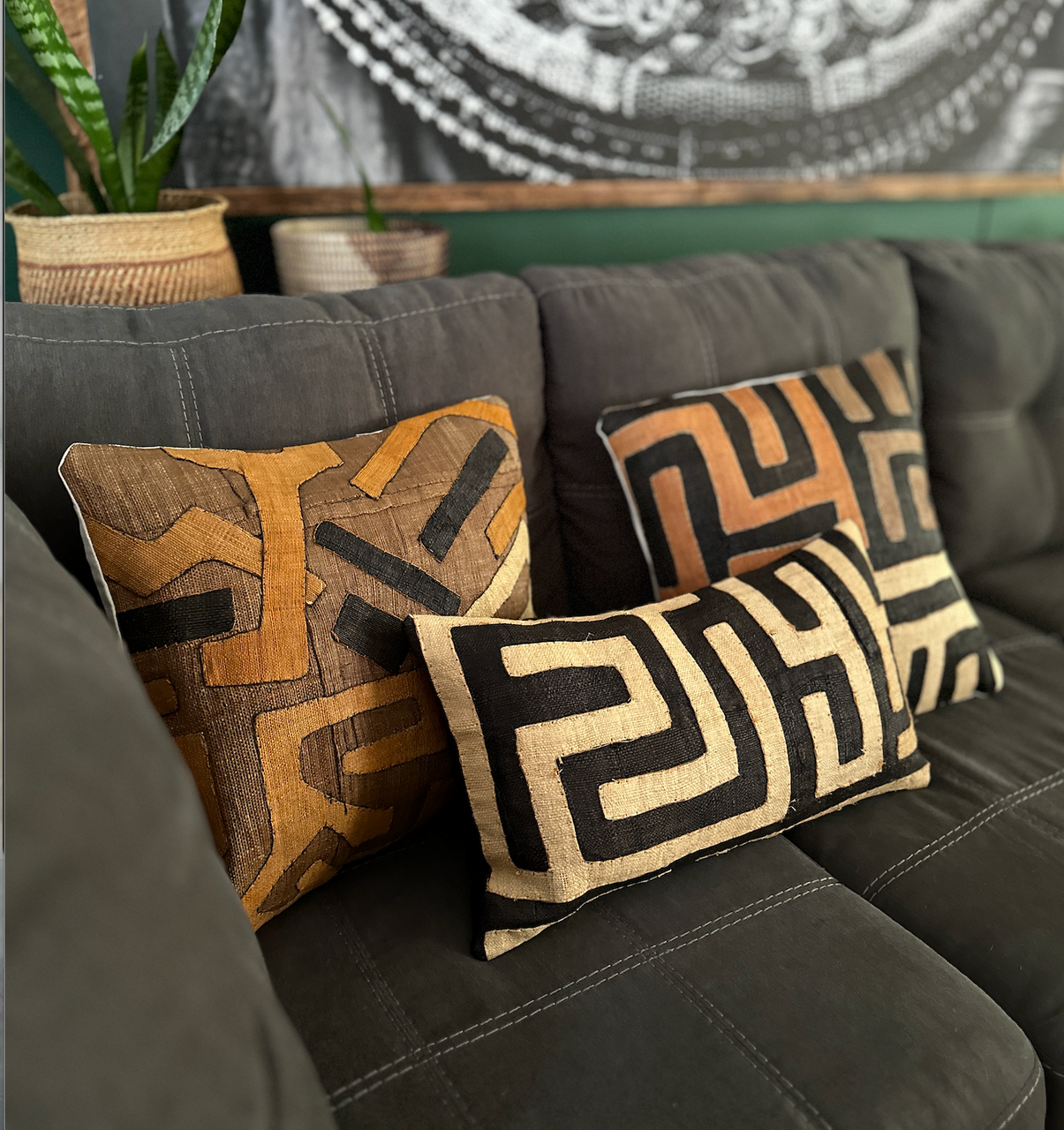 Kuba Cloth Pillow Cover - Rectangular