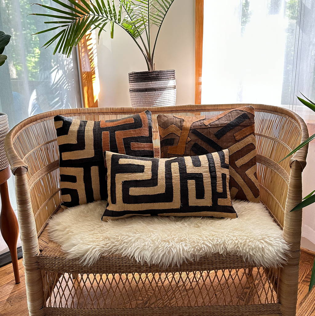Kuba Cloth Pillow Cover - Rectangular