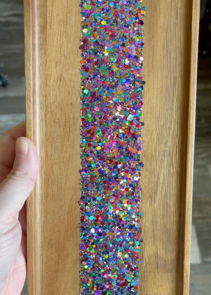 Glitterwhore Chaos Demon Small Rectangular Acacia Wood Tray by Bespattered Facade