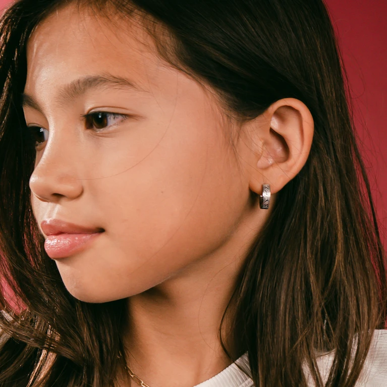 Paisley Chunky Huggie Hoop Earrings by Oh Clementine