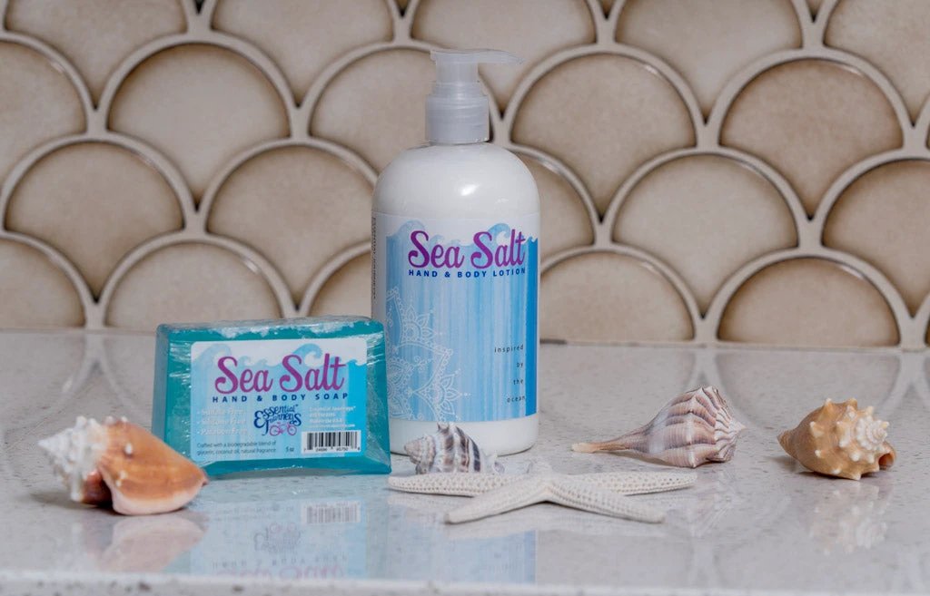SEA SALT HAND & BODY LOTION 16 oz or 2 oz by Essential Journeys