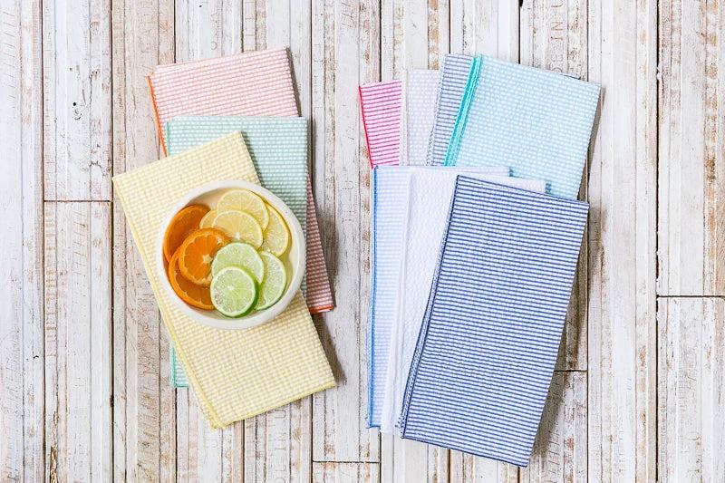 Seersucker Cloth Napkins - Vibrant, Easy-Care - set of eight by Dot and Army