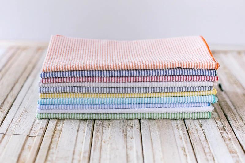 Seersucker Cloth Napkins - Vibrant, Easy-Care - set of eight by Dot and Army