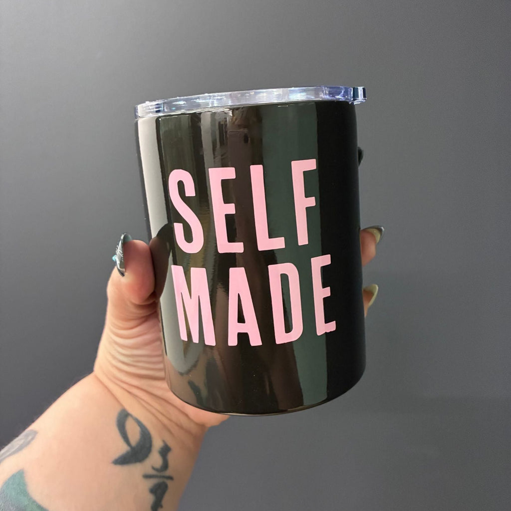 Self Made Stainless Steel Tumbler in Black and Pink