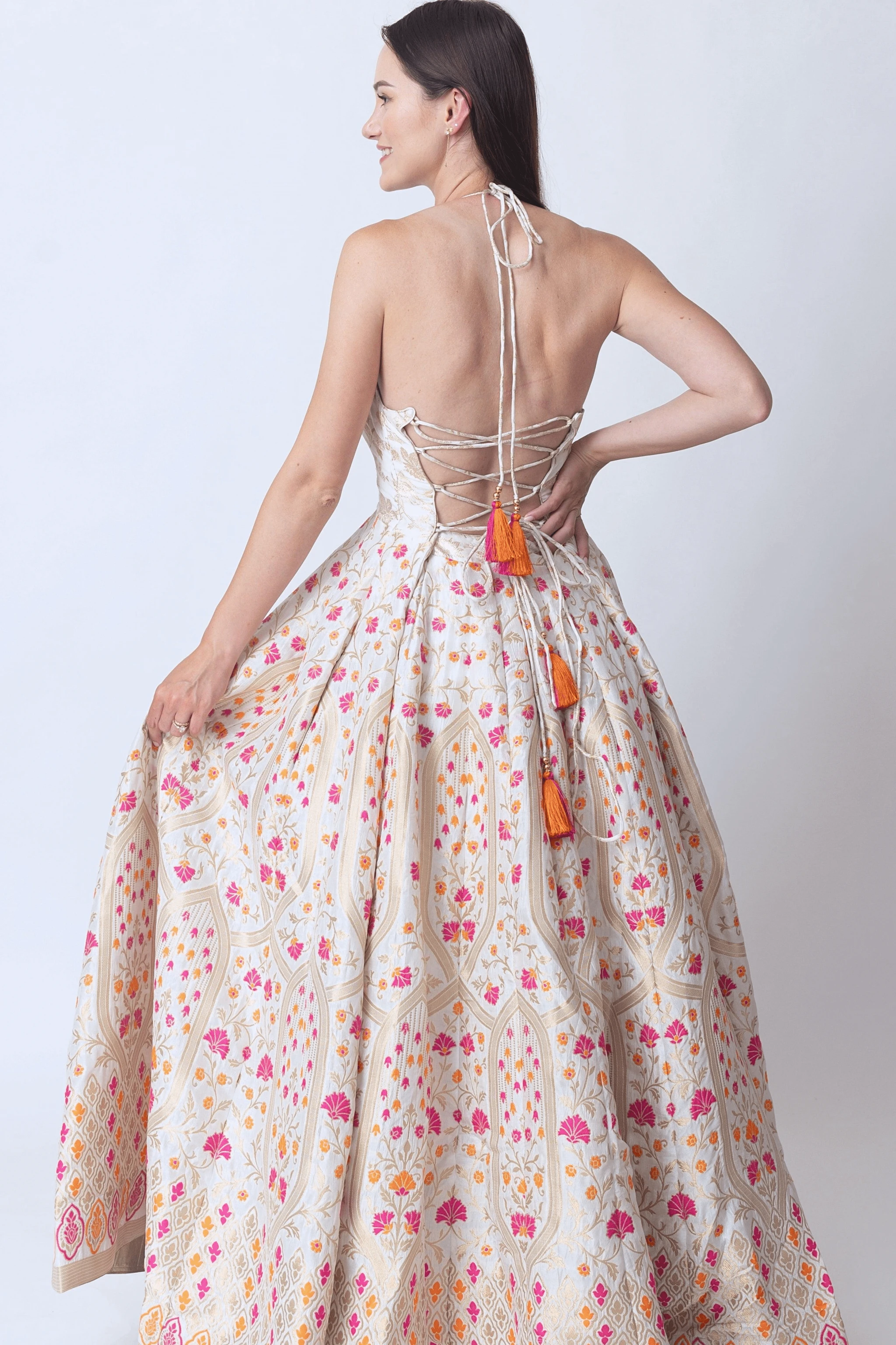 Selina Silk Jacquard Gown by Raas