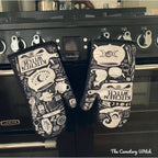 Set of 2 Kitchen Witch Oven Mitt | Pot Holders Hanging Oven Gloves Set by The Bullish Store