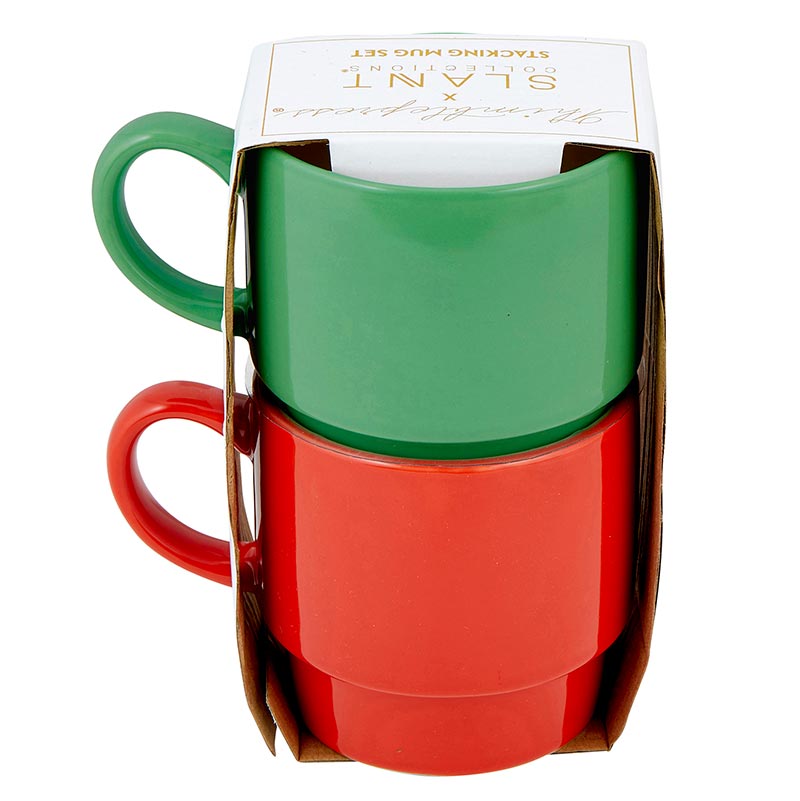 Set of 2 Santa and Mrs. Claus His and Hers Stacking Mug Set | Couple Gift