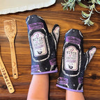 Set of 2 "Witch, I AM The Secret Ingredient" Oven Mitt | Pot Holders Hanging Oven Gloves Set by The Bullish Store