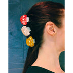 Set of 3 Velvet Claws Mini Mushroom Hair Clips by The Bullish Store