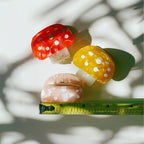 Set of 3 Velvet Claws Mini Mushroom Hair Clips by The Bullish Store