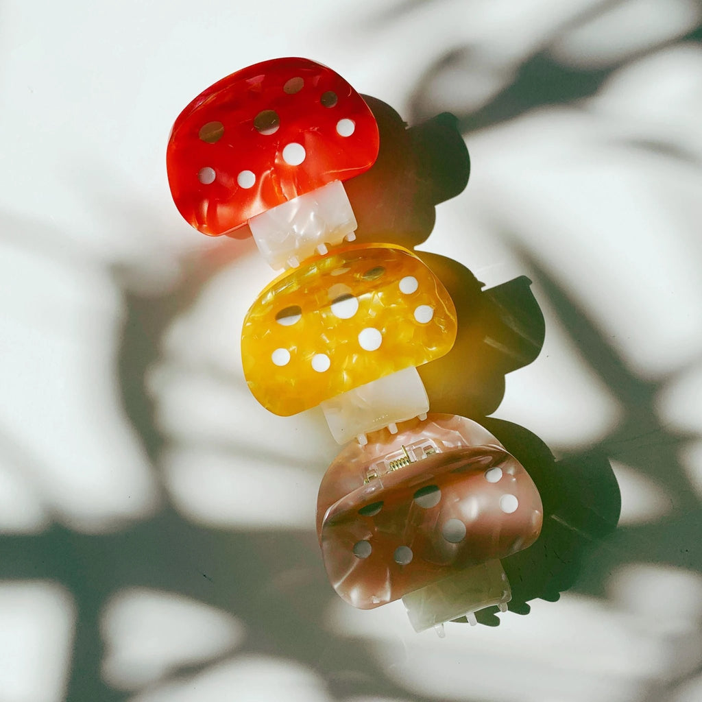 Set of 3 Velvet Claws Mini Mushroom Hair Clips by The Bullish Store