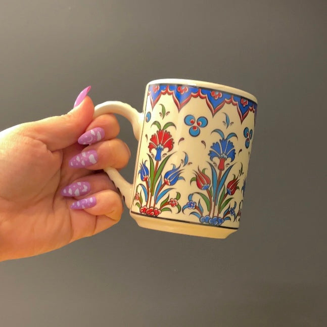 Handmade in Türkiye Ceramic Botanical Mugs - 9 Styles, Mix and Match