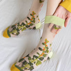 Sheer Plant Lover Socks in 5 Nature-Inspired Styles [Fits Size 5-9]