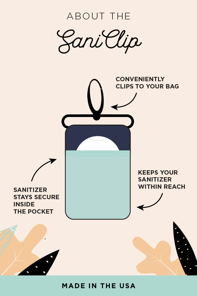 Muted Hearts SaniClip Hand Sanitizer Holder - made to order