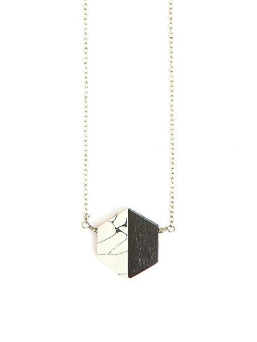 Balanced Geometry Necklace - Black by Fair Anita
