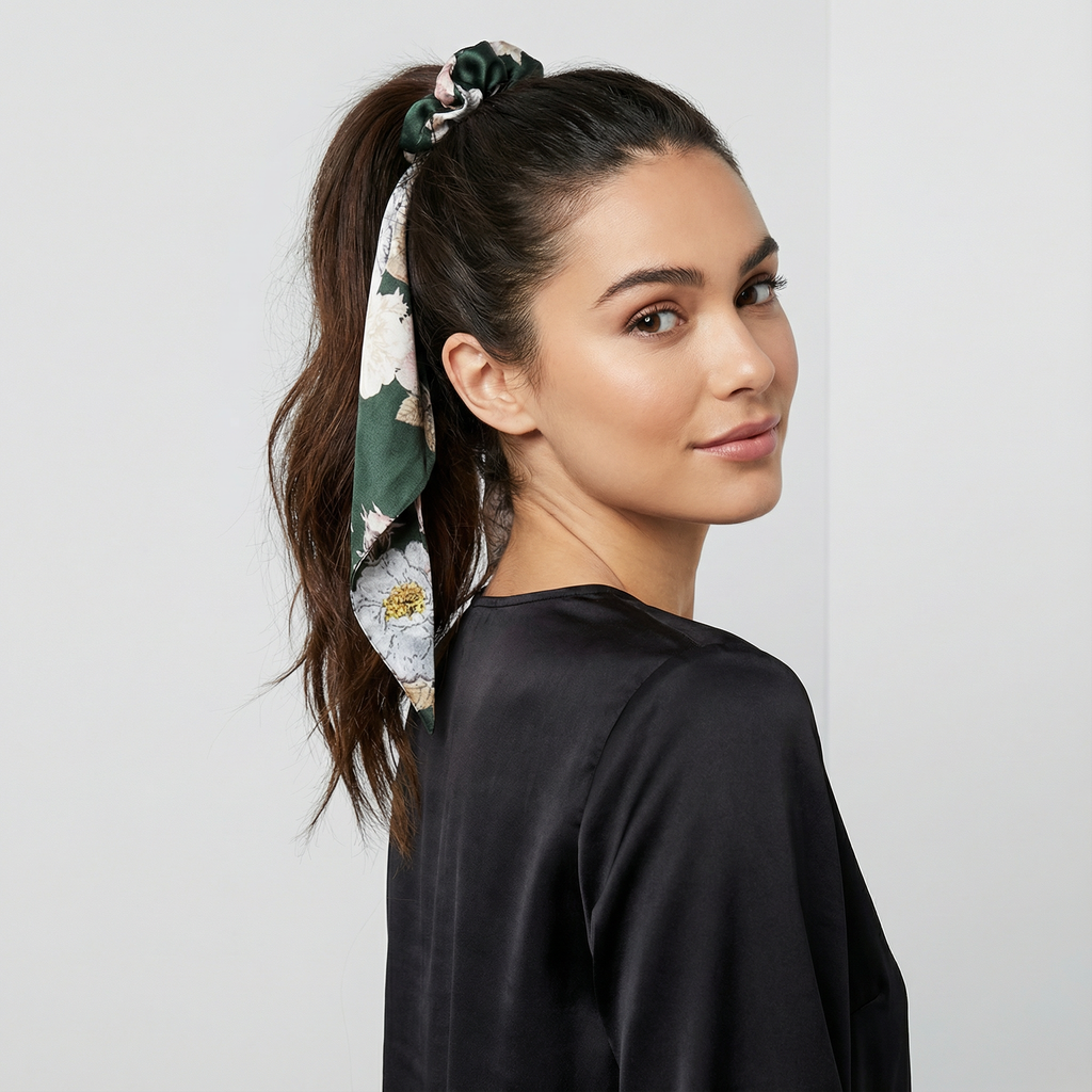 Silky Scarf Pony Holder (13 Color Options) | Scrunchie Hair Accessories