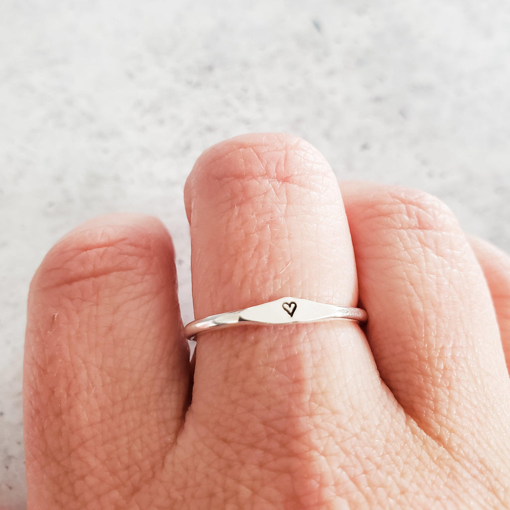 Sterling Silver Initial Stacking Ring